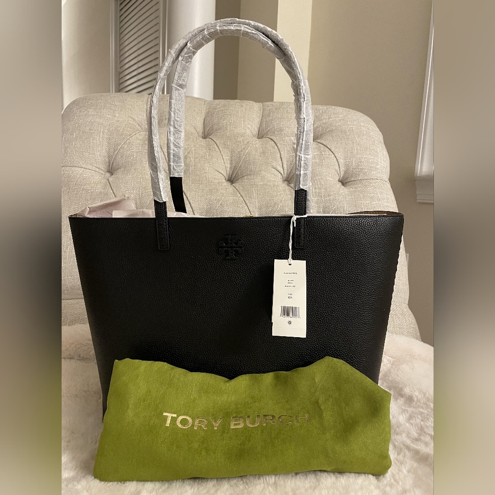 Tory Burch McGraw Tote Bag - Black Leather